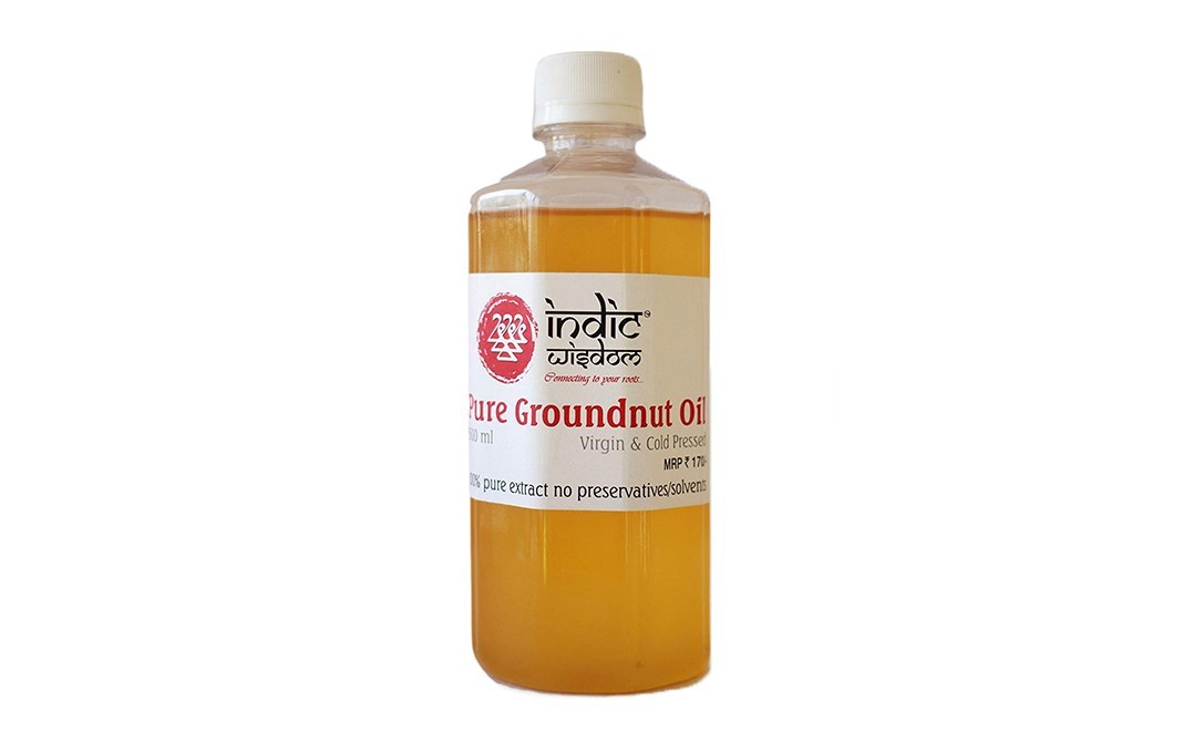 Indic Wisdom Pure Groundnut Oil Virgin & Cold Pressed   Plastic Bottle  500 millilitre
